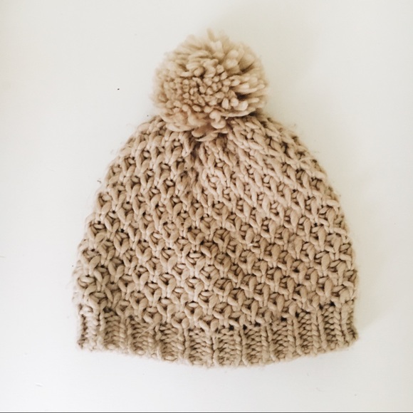 Old Navy Accessories - Old Navy Beige Knitted Pom Pom Hat Old Navy Accessories - Old Navy Beige Knitted Pom Pom Hat